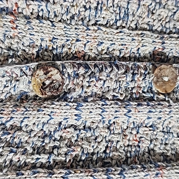 Reba Rose crop sweater long sleeves. 100% cotton.  Gray with flecks of blue/pink - Picture 2 of 7